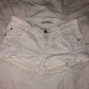 Zara white jean shorts
